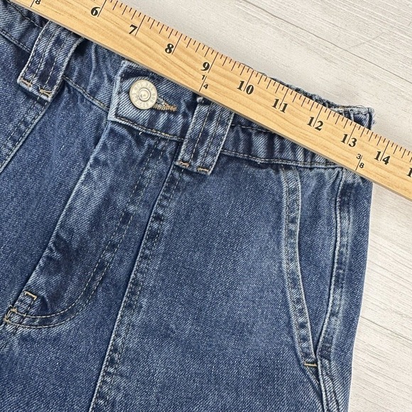 BDG Urban Outfitters Cargo Skate Jeans Women Sz 27 Blue Elastic Waist Wide Leg - Picture 12 of 16